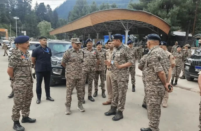 DG CRPF Reviews at Nunwan Base Camp for Yatra Security
